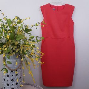 Anne Kleinn Seam-Waist Sheath Dress Coral